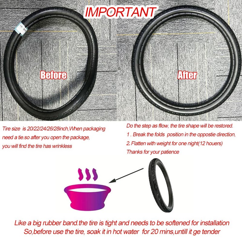 Catazer 26x1.95/26x2.125/26x1.50 1 Pair Bcycle Tire Fixed Inflation Solid Tyre Bicycle Gear Solid for Mountain Bike(2 pcs) - Image 5